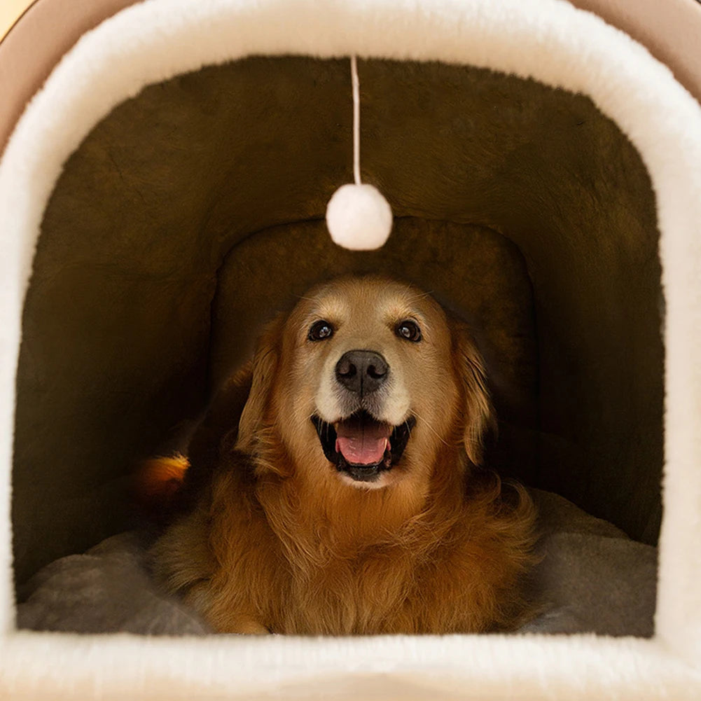 Dog Kennel Detachable Warm Winter Dog House Mat Washable Dog Cave Shelter Comfortable Soft Tent Dog House Dogs Cats Pet Supplies