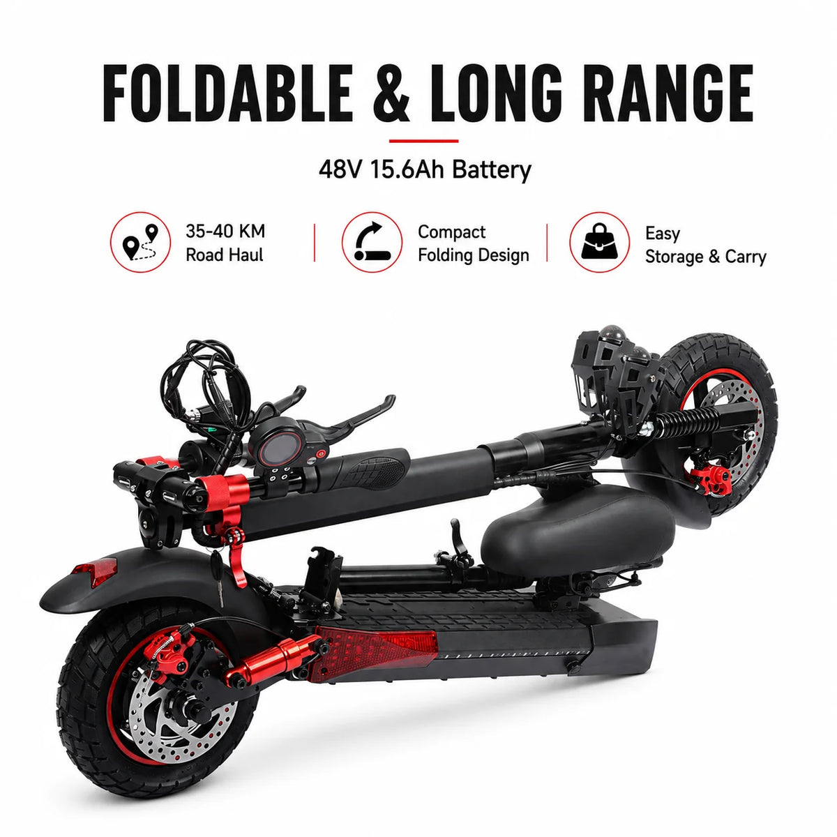 X10 Pro Heavy Duty Electric Scooter with Seat 100kg Capacity 1200W Motor IPX5 Waterproof 40KM/H Conquer Rough Mountain Roads