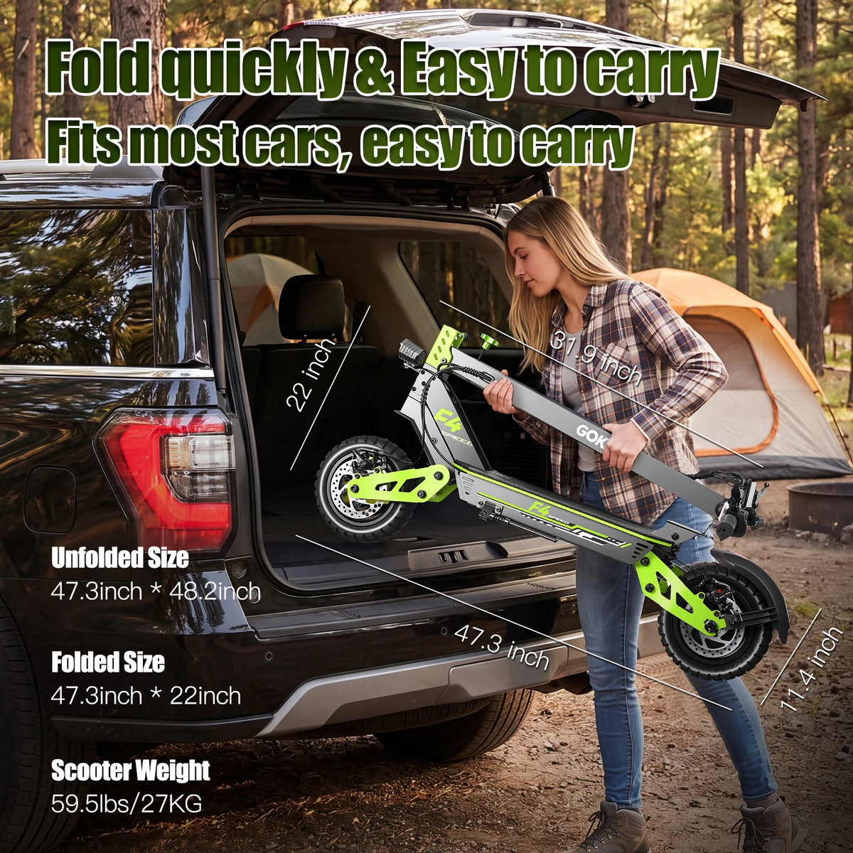 1000W Electric Scooter Off-road 48V 15.6AH, Foldable 11-inch Wide Tires, Top Speed 34 MPH, Range 43 Miles, Charging Time 7-8 Hours