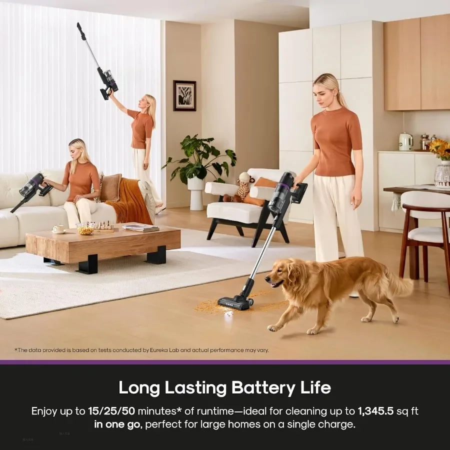ReactiClean 200W Lightweight Cordless Stick Vacuum Cleaner, Convertible Handheld Design, Powerful Suction, Multi-Surface Cleaning for Carpet Hard Floors & Pet Hair