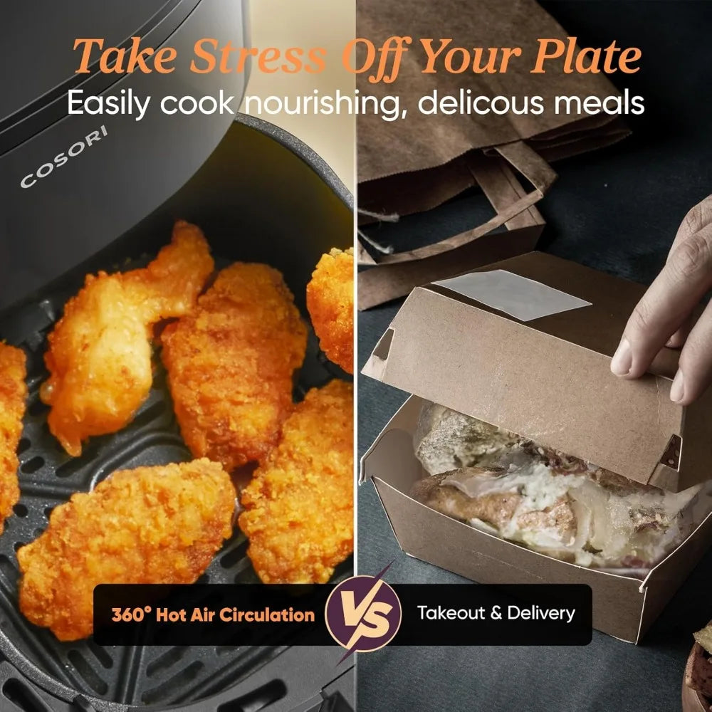 Compact Mini 2 Qt Air Fryer 4 in 1 Crispy Leftovers 97 Percent Less Oil 30 Recipes Nonstick Dishwasher Safe