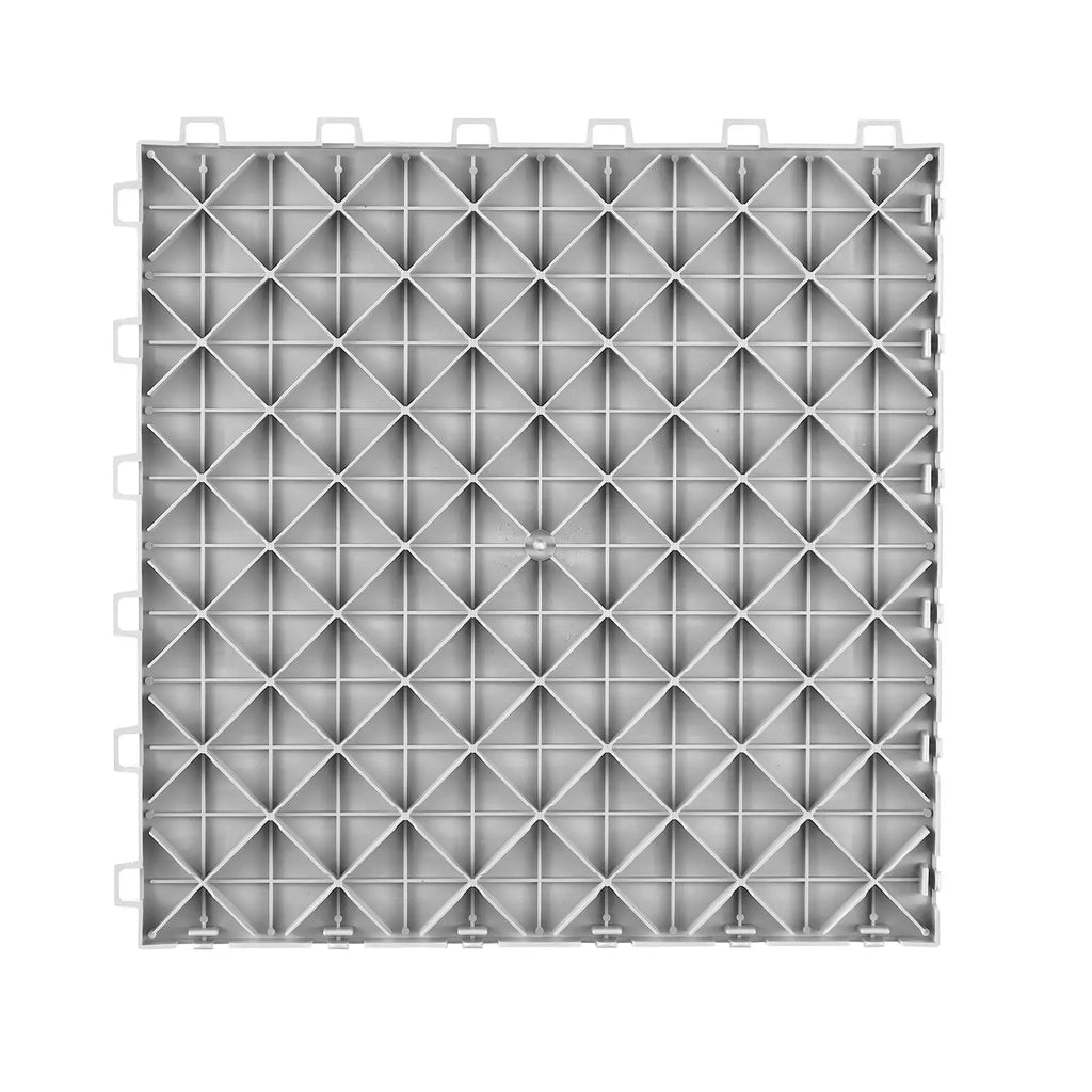 Garage Tiles Interlocking, 12 x 12 x 0.53 inch 50 Pack Garage Floor Covering Tiles, Non-Slip Double-Sided Texture Garage Flooring Tiles, for Garages, Basements, Repair Shops, Silver