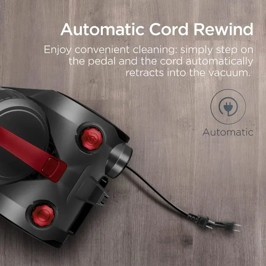 Bagless Canister Vacuum Cleaner, Lightweight Household Vacuum with Powerful Suction for Hard Floors Tile and Carpets Whole Home Cleaning