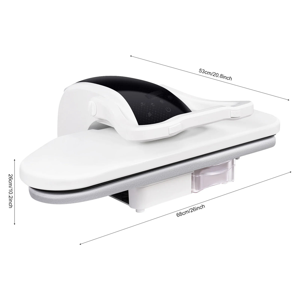 1600W Intelligent Steam Press Iron Machine, 26in Large Ironing Area Electric Clothes Iron Press, 5 Fabric Modes Fabric Ironing Press With Touch Screen AI Voice And 1L Water Tank, Overheat Protection For Clothing Shop, Home Us
