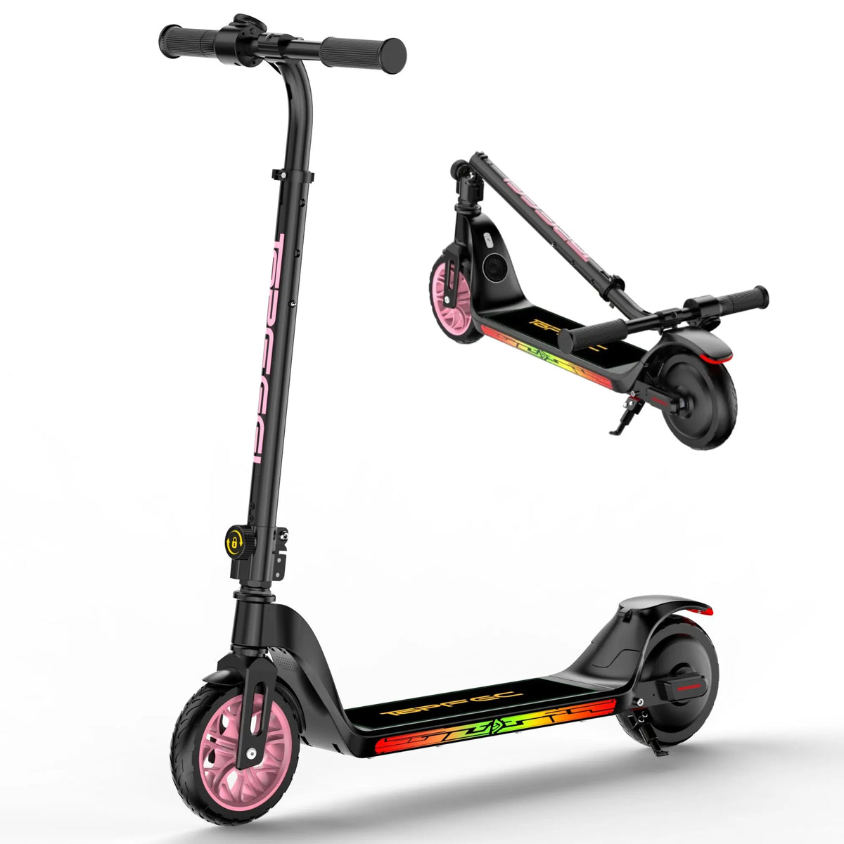 C10 Kids Electric Scooter with LED Display, 250W Motor 10 MPH Max Speed 6 Miles Range, 3 Adjustable Heights, 6.5" Solid Tires Foldable Electric Scooter for Boys Girls Ages 6-12