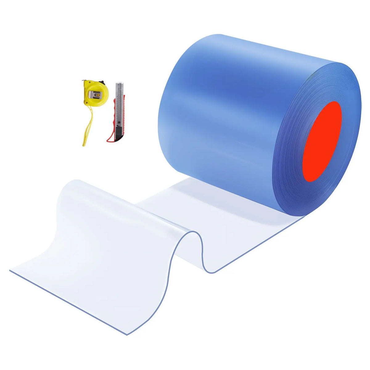 Clear PVC Strip Curtain, 101 Ft Length X 12 in Width, Plastic Door Strip Bulk Roll, Walk in Freezer Cooler Curtain Strips for