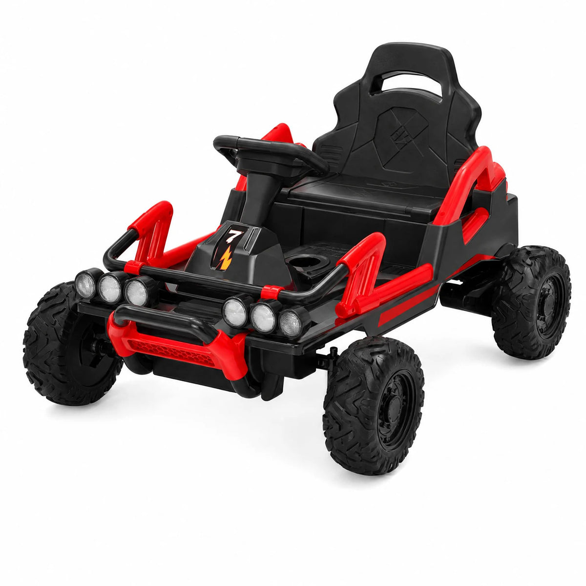 12V Kids Electric Ride On Car, Dual Motors, EVA Wheels, 6 MPH Off Road Racer, 7Ah Battery, 4 Wheel Outdoor Yard Toy For Ages 3-6