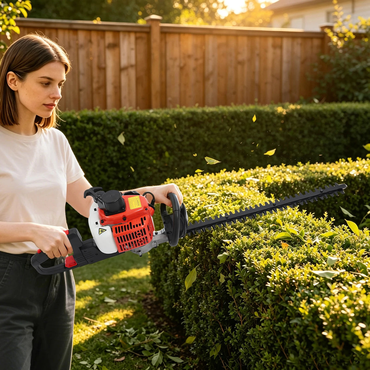 Hedge Trimmer 22.5cc 2-Stroke 0.65kw 65cm Double-Sided Blade for Gardening Greening Pruning Tea Harvesting