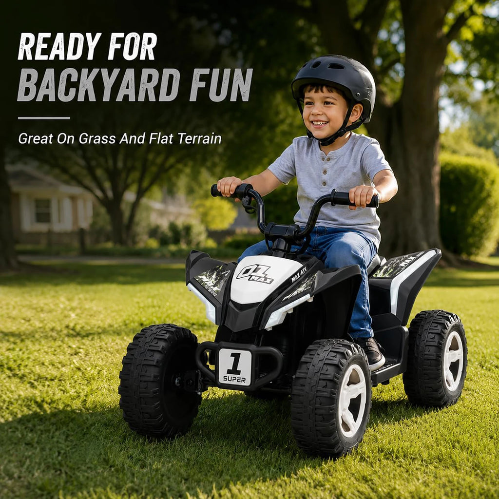 12V Kids Electric ATV 4 Wheeler, Dual 550 Motors, 4 MPH Ride On Quad With Forward Reverse, Outdoor Toy For Ages 3-6 Play