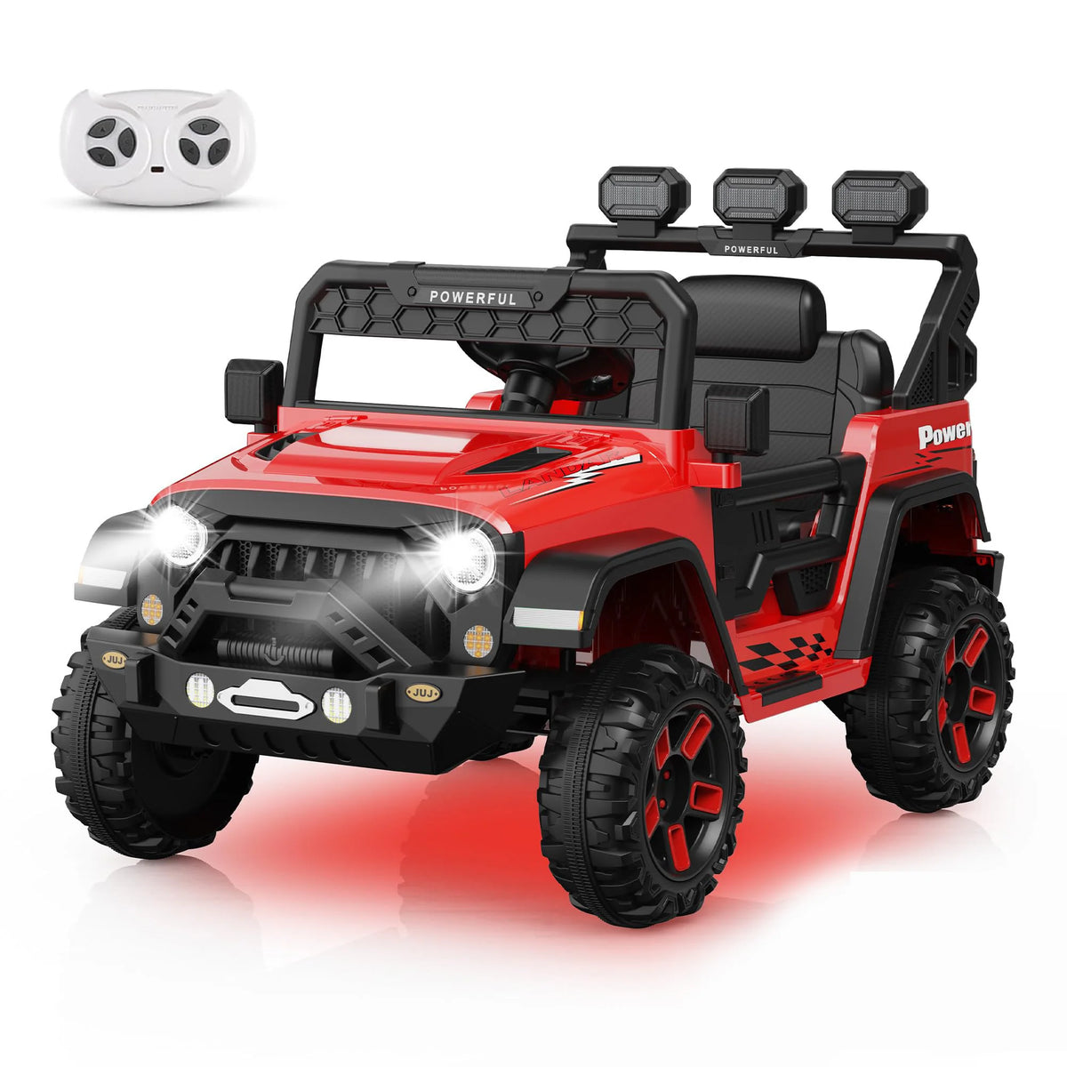 12V Kids Ride Car 4 Wheeler With 2.4G Parent Remote Dual Motors EVA Tires Bluetooth Music Soft Start Electric Toy For Ages 3-6