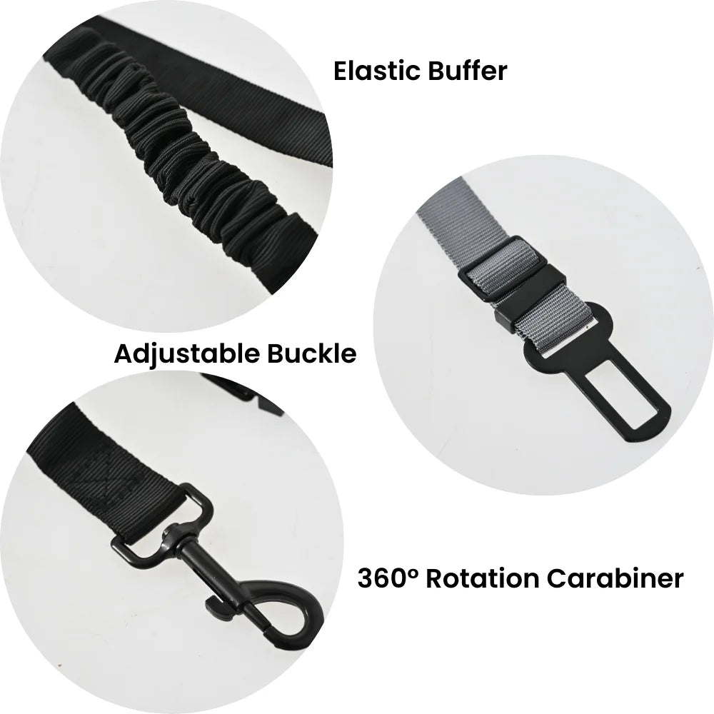 40PCS/Carton 4 Colors Assorted Adjustable Dog Car Seat Belt Elastic Bungee Pet Safety Leash with 360° Swivel Hook for Vehicle Travel