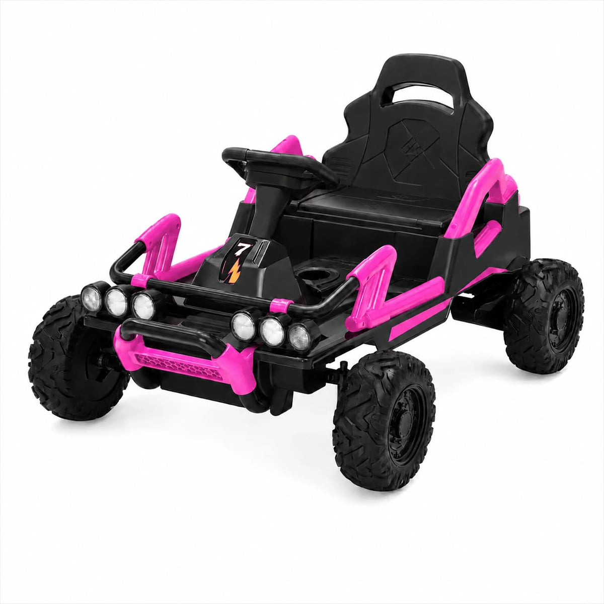 12V Kids Electric Ride On Car, Dual Motors, EVA Wheels, 6 MPH Off Road Racer, 7Ah Battery, 4 Wheel Outdoor Yard Toy For Ages 3-6