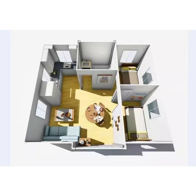 Portable Prefab Office Container House 20ft Foldable Tiny Home Modular Mobile Living Expandable Steel